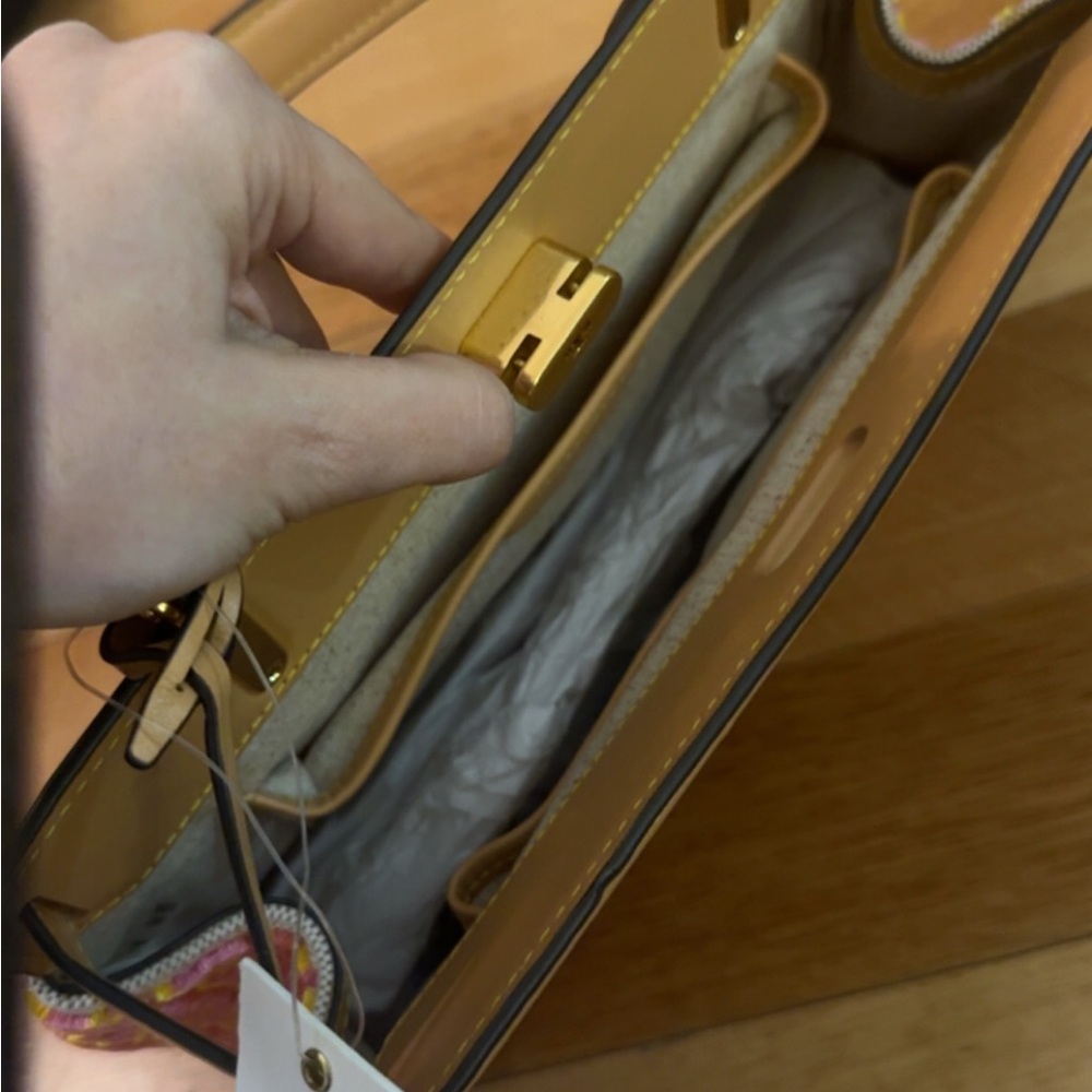 Tory Burch Lee Radziwill Satchel - Pink and Tan - Picture 6 of 10